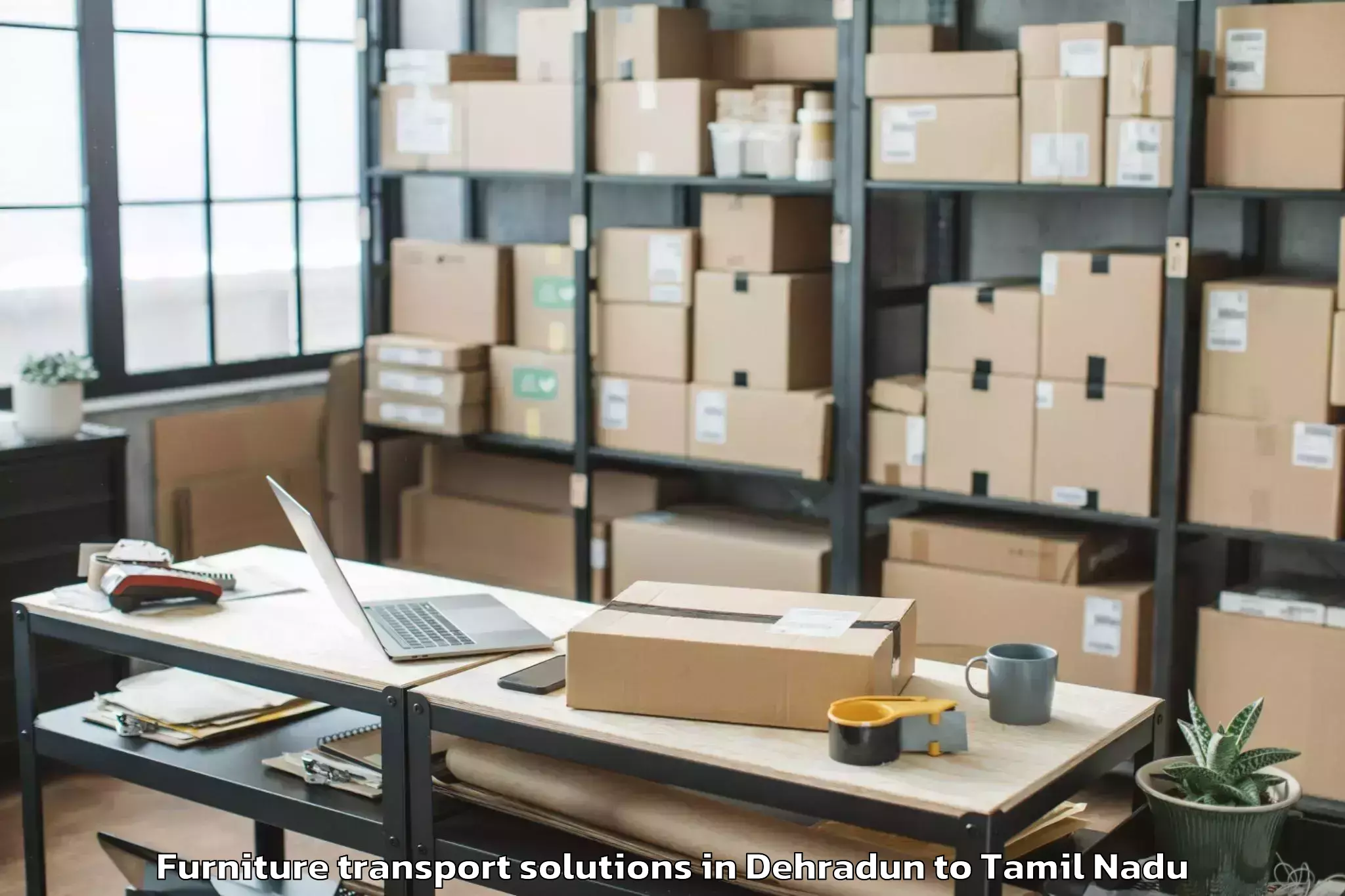 Book Dehradun to Uttiramerur Furniture Transport Solutions Online